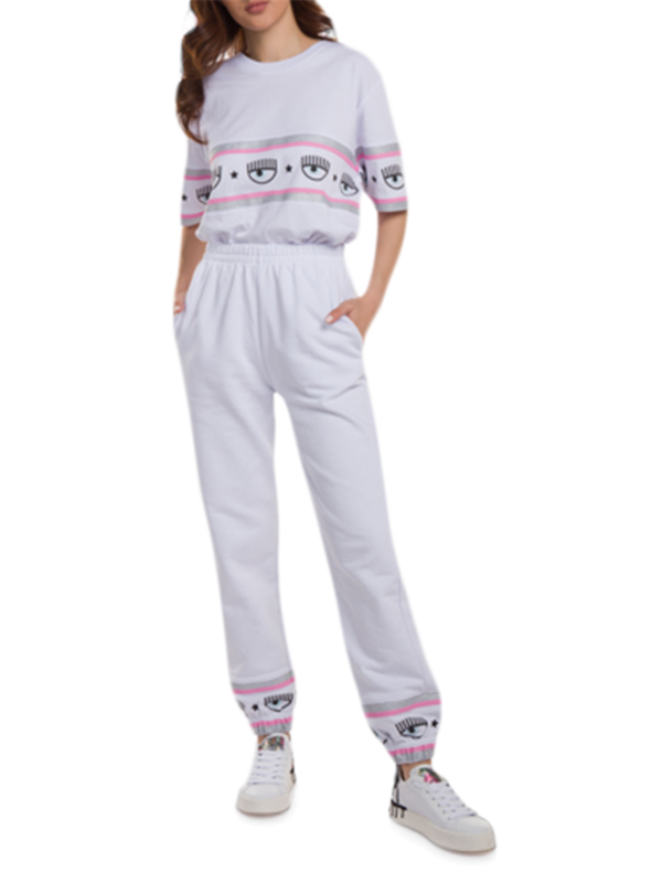White Logomania Jogger Pants