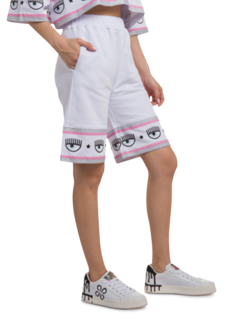White Maxi Logomania Bermuda Shorts