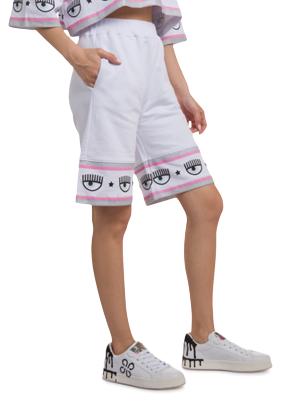 White Maxi Logomania Bermuda Shorts