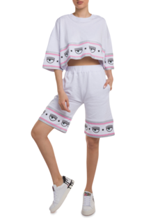 White Maxi Logomania Bermuda Shorts