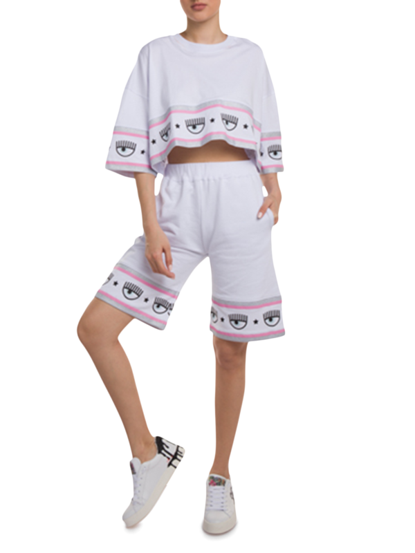 White Maxi Logomania Bermuda Shorts