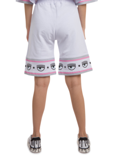 White Maxi Logomania Bermuda Shorts