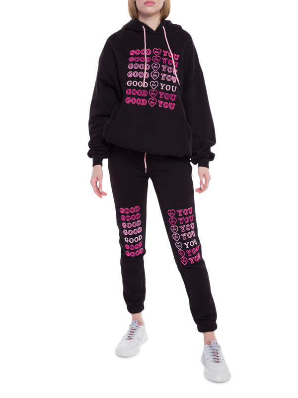 Cropped Sweatpants with Dual Good For You Leg Prints