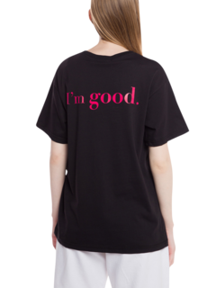 Oversized Crewneck T-Shirt with "You Good?" Print