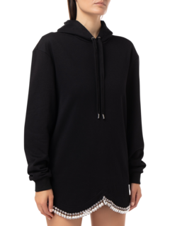 DRAPED CRYSTAL HOODIE DRESS