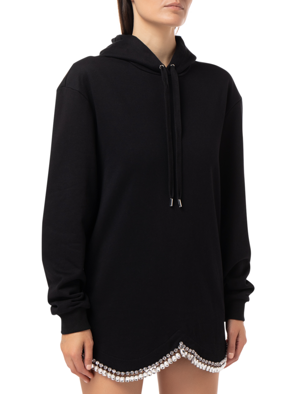 DRAPED CRYSTAL HOODIE DRESS