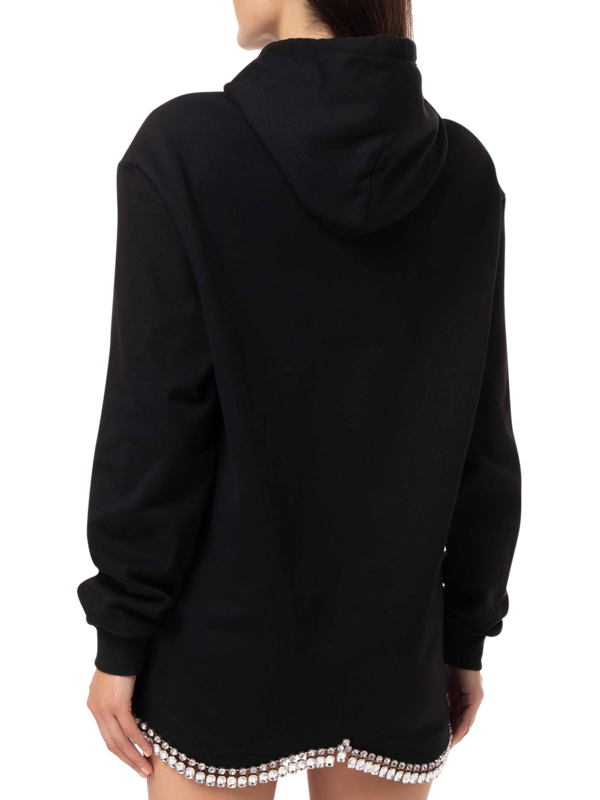 DRAPED CRYSTAL HOODIE DRESS