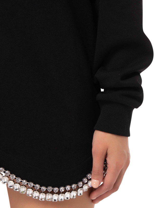 DRAPED CRYSTAL HOODIE DRESS