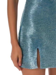 فستان لو سابل قصير مزين بالخرز