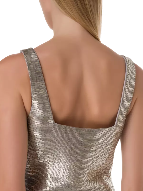 فستان لو سابل قصير مزين بالخرز