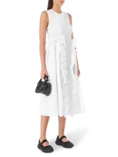 فستان أولي قطني متوسط الطول بدون أكمام