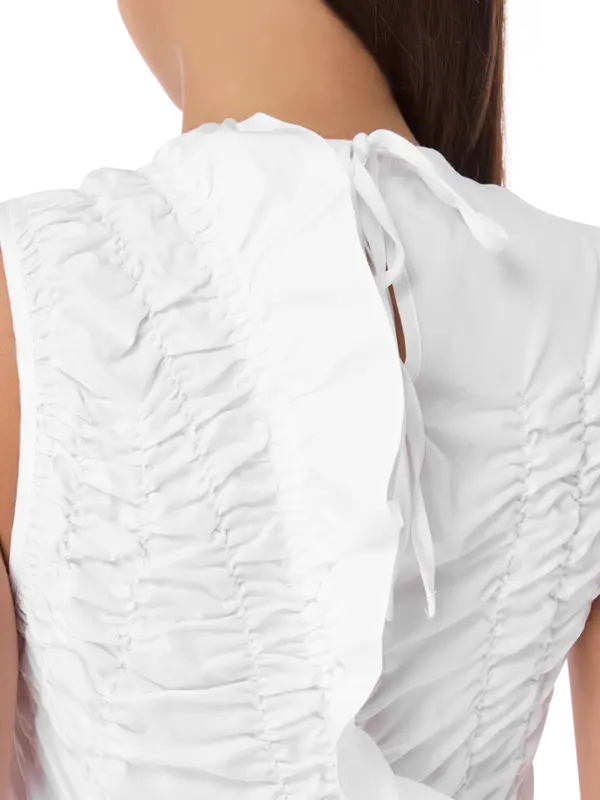 فستان أولي قطني متوسط الطول بدون أكمام