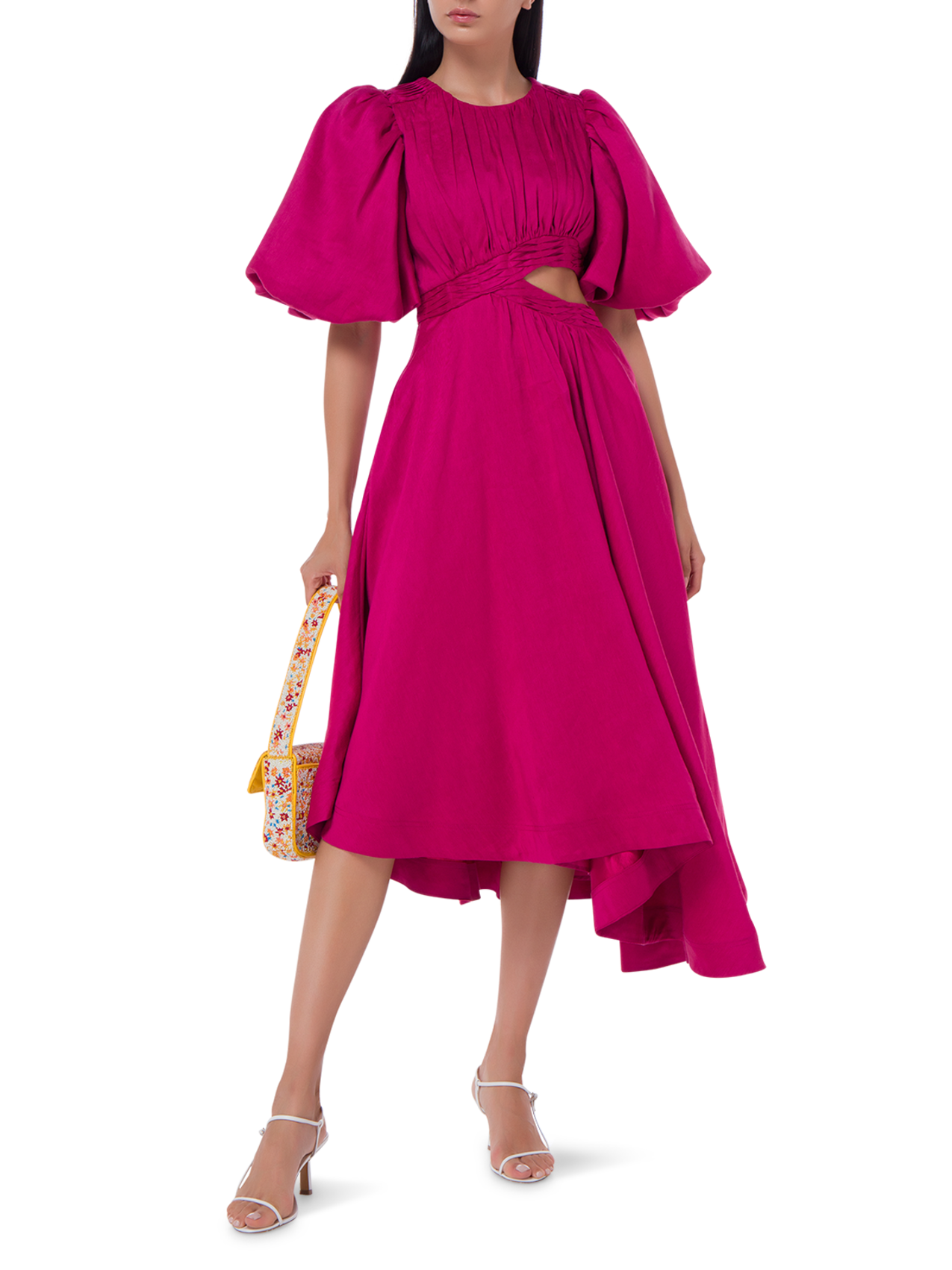 aje tidal tucked cut out midi dress Aje Tidal Tucked Cut Out Midi Dress For Sale
