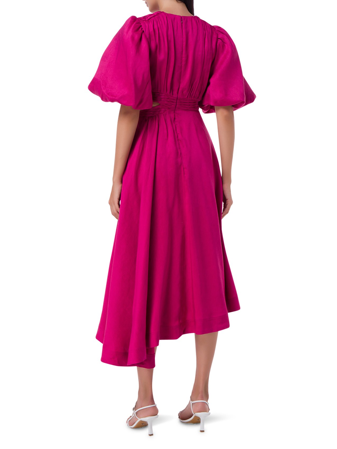 tidal tucked cut out midi dress Aje