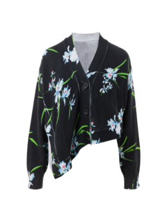 ASYMMETRIC PRINTED CARDIGAN