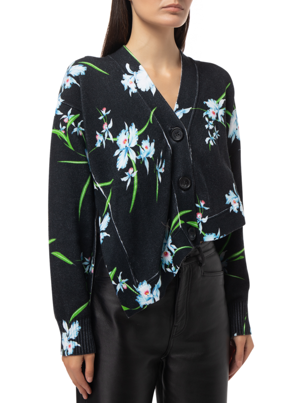 ASYMMETRIC PRINTED CARDIGAN