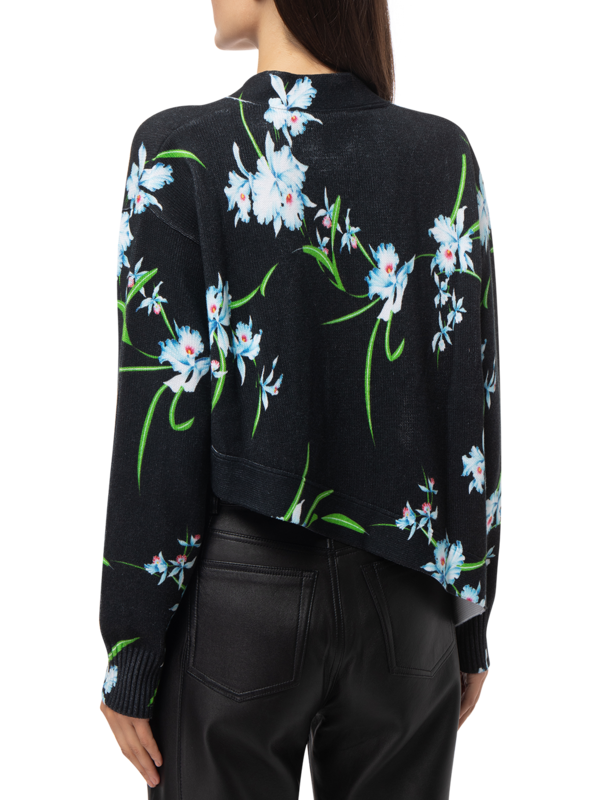 ASYMMETRIC PRINTED CARDIGAN