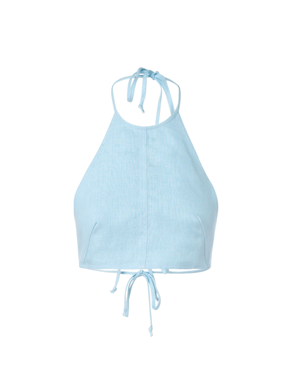 TIE HALTER CROP TOP