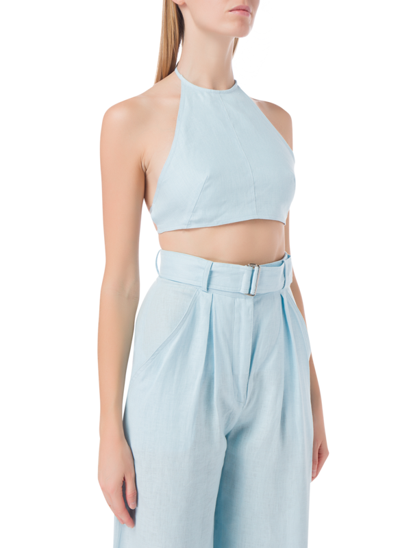 TIE HALTER CROP TOP