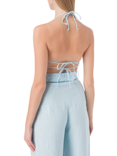 TIE HALTER CROP TOP