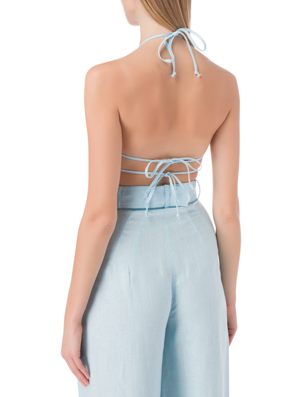 TIE HALTER CROP TOP