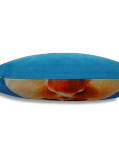 Comfortable Cushion with Mouth and Straw Print