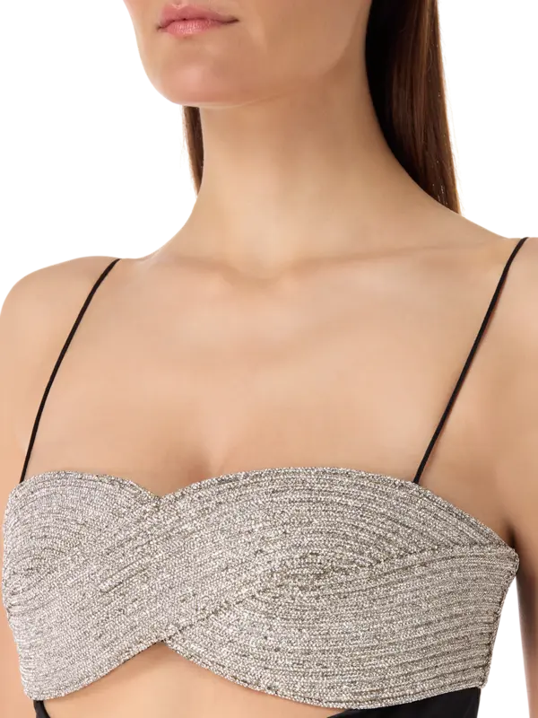 فستان إتيرنيتي طويل بصدرية مزخرفة