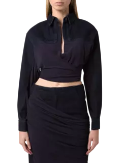 بلوزة سيفيلا من الجينز بتصميم ملتف