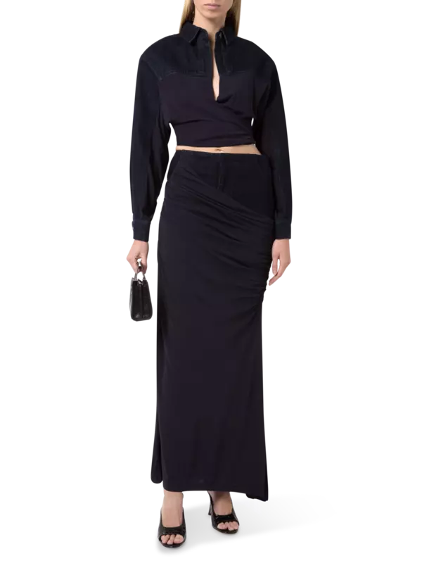 بلوزة سيفيلا من الجينز بتصميم ملتف