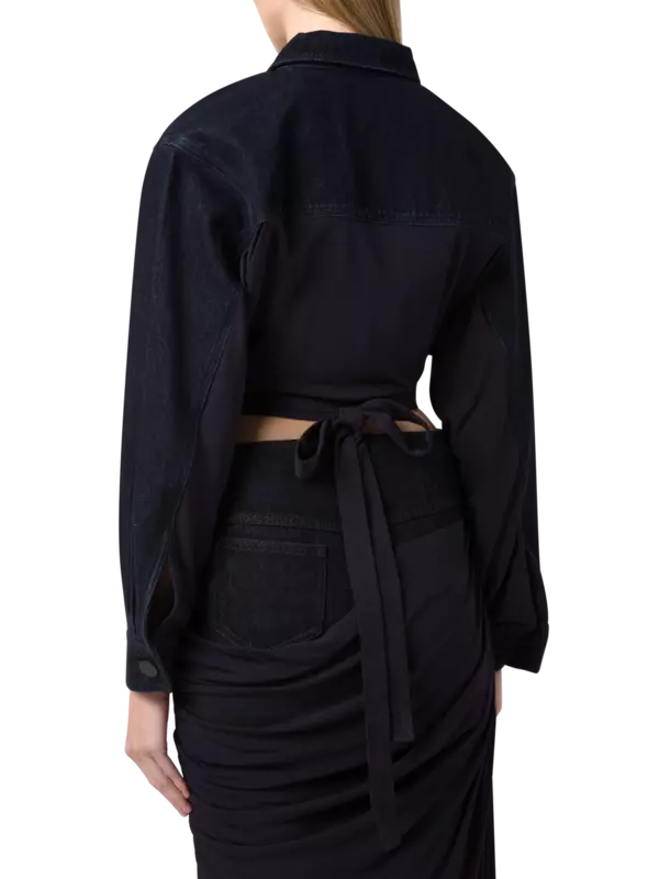 بلوزة سيفيلا من الجينز بتصميم ملتف