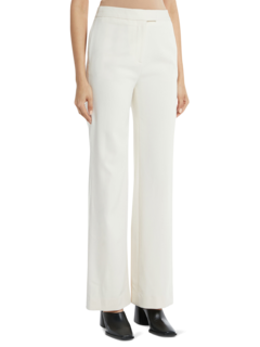 Cream High-waisted Flared Trousers
