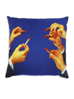 Comfortable Cushion with Edgy Gentlemen Lipstick Print