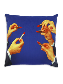Comfortable Cushion with Edgy Gentlemen Lipstick Print