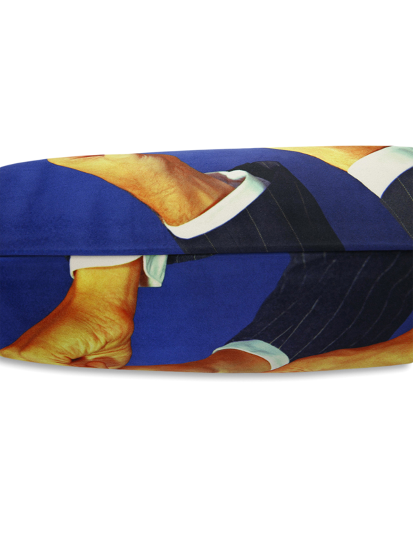 Comfortable Cushion with Edgy Gentlemen Lipstick Print