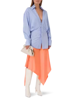 قميص كبير الحجم بخصر مشدود