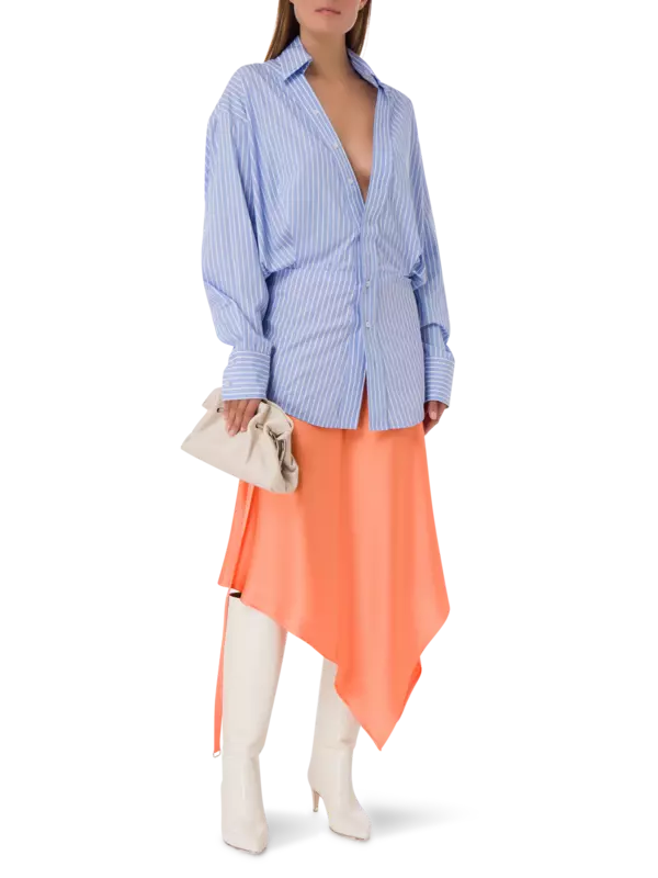 قميص كبير الحجم بخصر مشدود