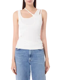 بلوزة بدون أكمام بتصميم متداخل