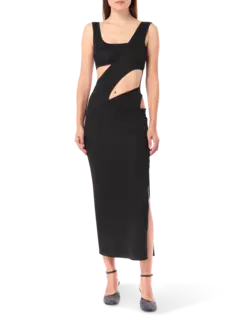 فستان بدون أكمام بتصميم متداخل