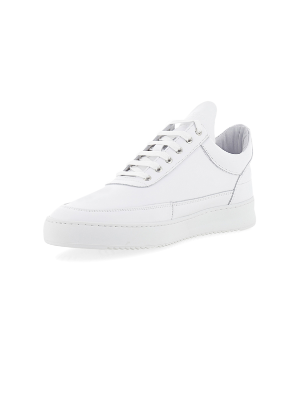 White Low Top Ripple Nappa Sneakers