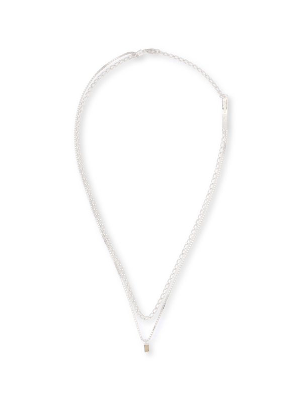 Double Necklace With Opal Pendant
