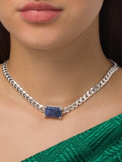 Chain Choker With Malachite Pendant