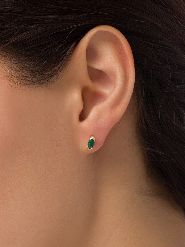 Warped Marquis Stud Earrings