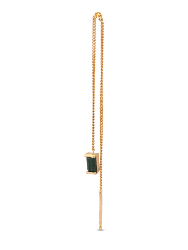 Threader Earring With Malachite