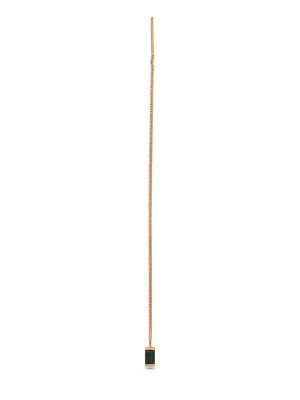 Threader Earring With Malachite