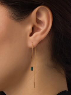 Threader Earring With Malachite