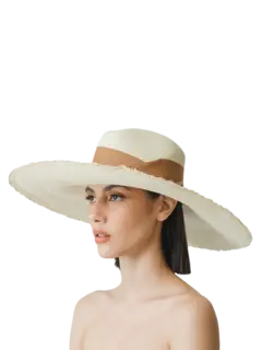 Long Brim Aguacate Hat With Italian Bow