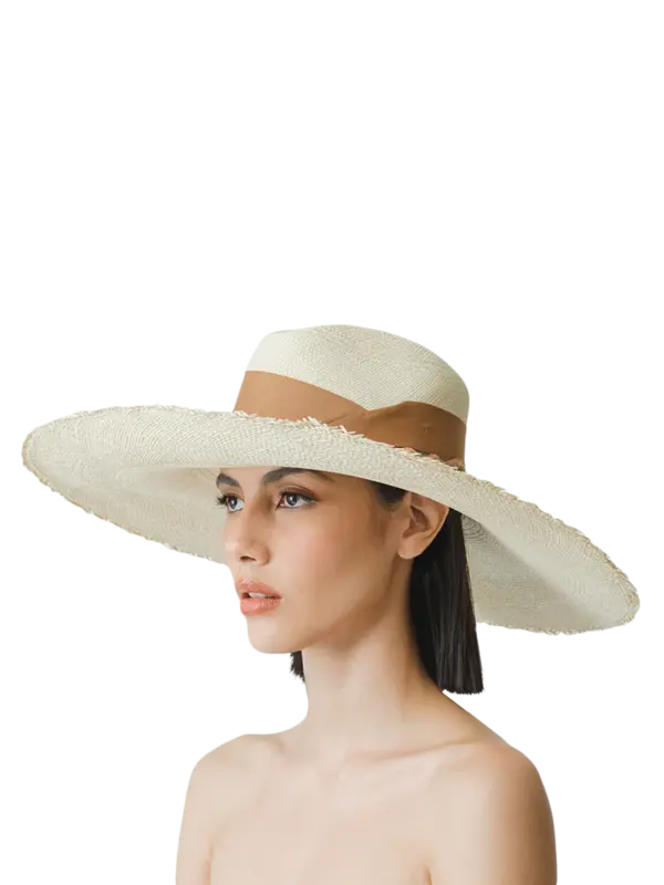 Long Brim Aguacate Hat With Italian Bow