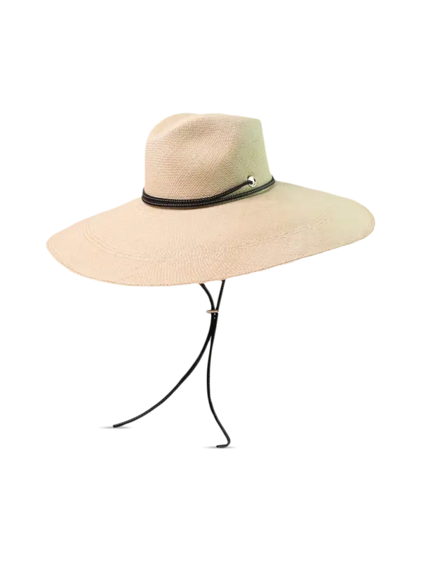 Extra Long Brim Aguacate Hat With Leather Band