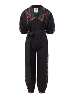Cross-Stitch Embroidered Jumpsuit