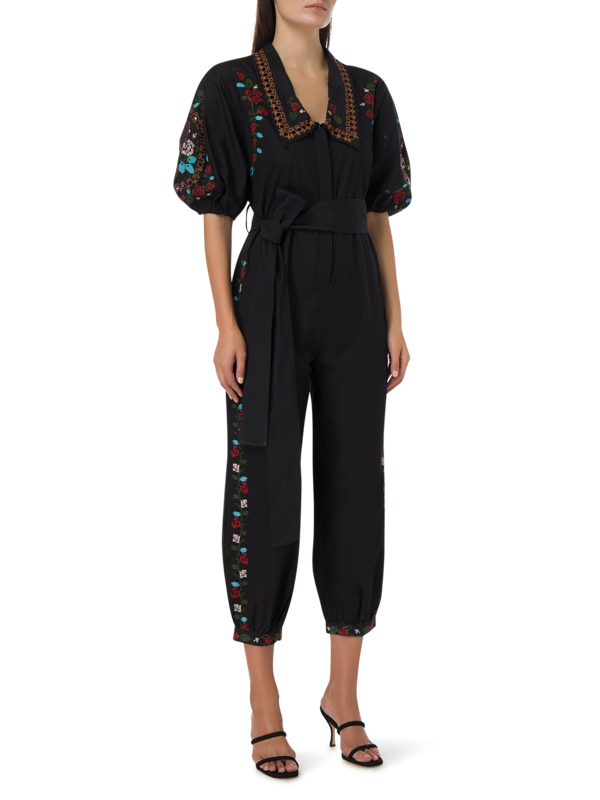 Cross-Stitch Embroidered Jumpsuit